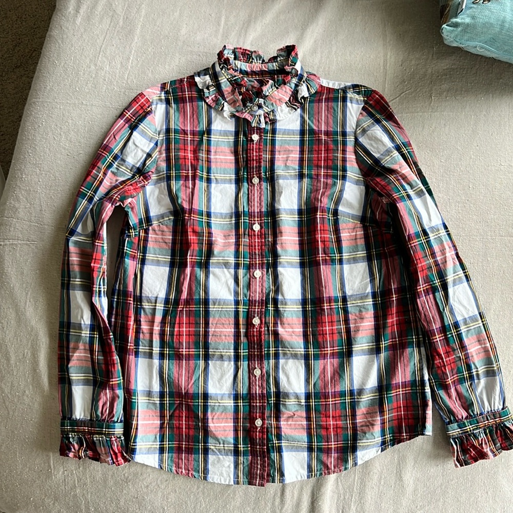 EUC Tartan blouse, J. Crew, size S